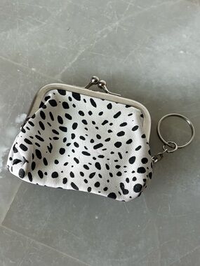 Dalmatian Print Coin Purse Keyring